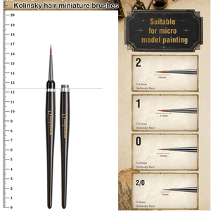 Pinceles de Pelo <span class=keywords><strong>Kolinsky</strong></span> 100% Puro, Plegables, con Mango de Madera de Ébano Reemplazable, para Pintura en Miniatura y Detalles - Product Image 6