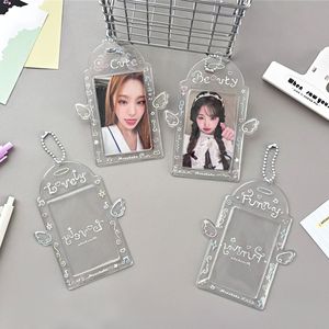 Protector de Tarjetas Kpop Transparente de PVC de 3 Pulgadas con Diseño de Ángel Minimalista para Jardín, Soporte para Photocards, Colgante Kawaii para Bolsos, para Fans del Kpop, Venta al por Mayor - Product Image 4