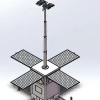 Neues Heißes Design Mobiler Quader-Lichtturm CCTV-Sicherheitsturm Solarenergie-Überwachungssystem mit PTZ-Kamera