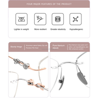 Monture de lunettes unisexe sans monture en titane pur, certifiée UV400 anti-lumière bleue, de haute qualité, avec étui à lunettes – Vente en gros usine