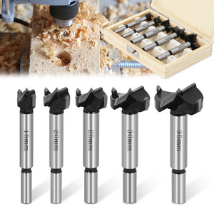 5pcs Wooden <strong>Box</strong> Packed HSS Wood Forstner <strong>Drill</strong> <strong>Bits</strong> Set with Round Shank Hole Saw Woodworking Tools - Product Image 6