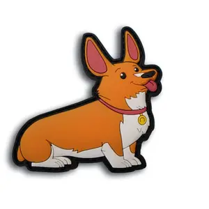 DIY bonito o remendo do PVC 3D do vaqueiro Corgi do espaço, revestimento de borracha engraçado do PVC 3D dos remendos dos braços