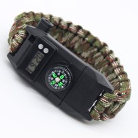 Montre tactique de survie d'aventure en plein air Bracelet Paracord pour camping et excursions Matériau polyester durable