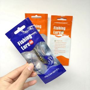 Sacs d'emballage personnalisés en plastique biodégradable de qualité alimentaire avec fermeture éclair, imprimés en héliogravure, avec trou Euro pour appâts de pêche, leurres, aliments pour animaux et gelées - Product Image 3