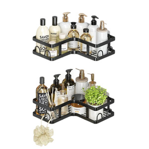 Sea Shark Bathroom Corner Shelf Set Large 3 5 Piece Wall Mounted No Drill <b>Storage</b> Rack For Toilet <b>Shower</b> - Product Image 5