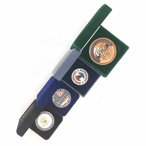 Deluxe Veteran Coin Propaganda Souvenir Luxury Gov Advertising Gift Custom Medals Gift Box Packaging With Print Logo