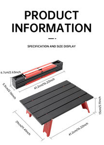 <span class=keywords><strong>Table</strong></span> <span class=keywords><strong>pliante</strong></span> portable pour le <span class=keywords><strong>camping</strong></span> en plein air, <span class=keywords><strong>table</strong></span> <span class=keywords><strong>basse</strong></span> miniature en alliage d'aluminium légère avec sac de rangement, <span class=keywords><strong>table</strong></span> IGT de plage - Product Image 2