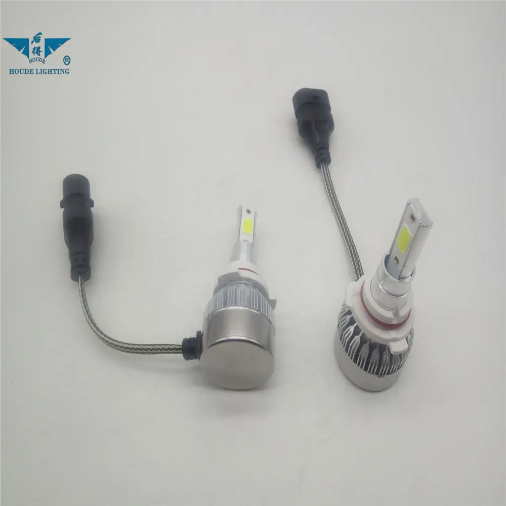 Bombillas led para faro delantero de coche, piezas para automóvil, C6, 2USD/set, 9006, 15 vatios