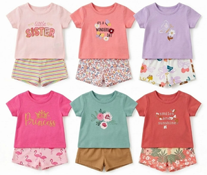 Wholesale <strong>Mixed</strong> Children's Clothing Inventory New Summer Casual Style with Random Mix Featuring Cartoon Printed Design - Product Image 2