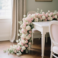 LANJO Hoogwaardige groothandel zijden rozen bloemen bloemstuk bruiloft rij decoratie kunstmatige bruiloft boog bloem voor tafel