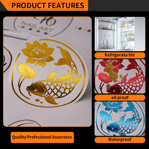 Marchio personalizzato all'ingrosso logo basso MOQ impermeabile lamina d'oro adesivi di lusso etichette personalizzate adesivi - Product Image 5