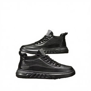 Zapatos Deportivos Negros para Hombre, Tallas 39-48, Nuevos, para Correr, Trabajo al Aire Libre, Moda, con Cordones, de PU, Impermeables, Casuales, Antideslizantes - Product Image 3