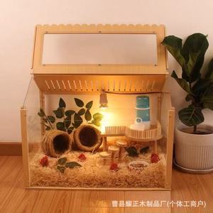 Caja de madera de nuevo estilo para hámsteres, caja de cría de gallinas, caja de cría para mascotas, caja transparente de madera para mascotas. - Product Image 3