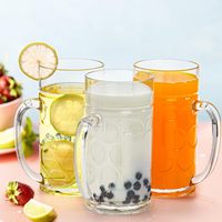 Grande tasse transparente de 1000ml en plastique avec poignées pour boissons de bar, alcool congelable
