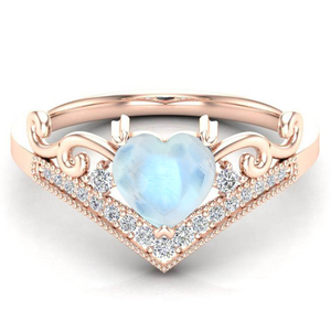 Bague de Fiançailles Vintage pour Femme en Argent 925 Plaqué Or, Sertie d'Agate Mousse Taillée en Cœur, Diamants Pavés, Certifiée pour Mariage et Fêtes - Product Image 2
