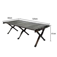 Table de pique-nique extérieure pliante en gros Table multifonctionnelle en bois pour rouleaux d'oeufs Table de camping de haute qualité