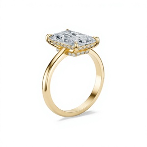 2.5CT Radiant Cut Diamond Wedding Engagement <b>Ring</b> 14K Gold <b>Plain</b> Band Custom B2B Jewelry - Product Image 4