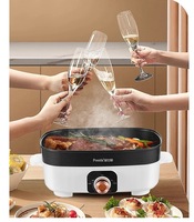 Multicuiseur électrique avec casseroles pour griller, cuire au four, faire bouillir le barbecue et la marmite 4L
