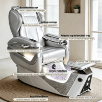 Fauteuil de pédicure électrique de luxe personnalisé pour salon, fauteuil de manucure et de pédicure avec massage, station de manucure spa, taille king