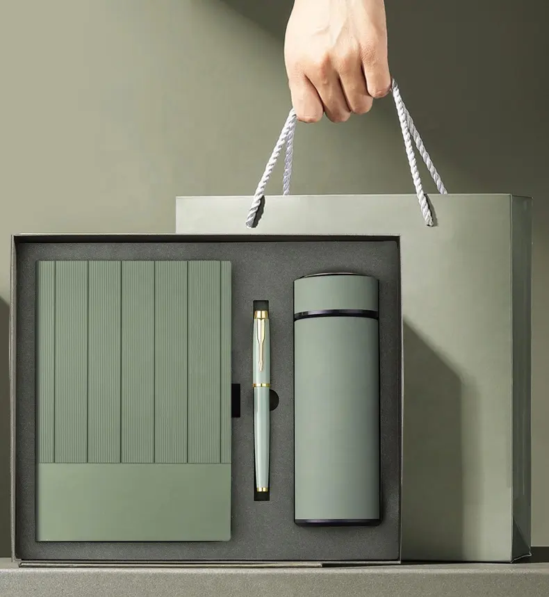 Promosyon ürünleri Pu dizüstü planlayıcısı yönetici kurumsal iş sabit hediye günlüğü kalem hediye ile özel ofis A5 kutu seti