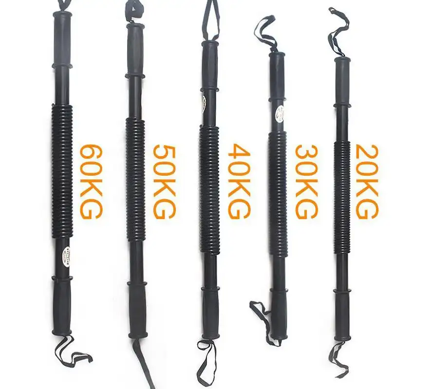 Extensor de braço bidirecional preto personalizado, barra de exercitador de braço e barra de mola resistente e durável barra de torção