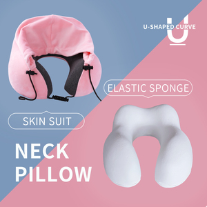 Saien <span class=keywords><strong>airline</strong></span> U forme mousse à mémoire de forme cou oreiller voyage cou oreiller espace cervical remplissage voyage oreiller pour avion chapeau à capuche - Product Image 4