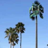 Tour de télécommunications monopôle à finition écorce naturelle, résistante à la corrosion, pour déploiement de réseau sans fil dans les villes intelligentes