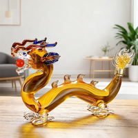 Bouteille de vin en verre en forme de dragon chinois de 1200ml en stock, bouteille d'alcool en verre vide de haute qualité