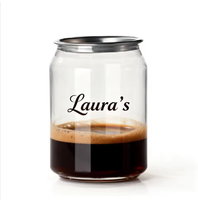 Cylindre transparent en PET avec logo personnalisé, qualité alimentaire, pour boissons, avec bouchon à ouverture facile et couvercle rabattable, pour jus, café et autres boissons