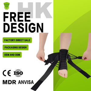 फीता अप एडजस्टेबल सपोर्ट चल रहा बास्केटबॉल चोट रिकवरी सांस लेने योग्य टखने के रक्षक लपेटे टखने का ब्रेस - Product Image 1