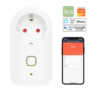 Intelligente WiFi Presa di corrente UE del Tipo 16A 3680W di Potenza di Monitoraggio Tuya Smart