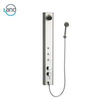 Ensemble de douche de massage Lano pour salle de bain, avec panneau de douche mural à double poignée et pommeau de douche pluie rond