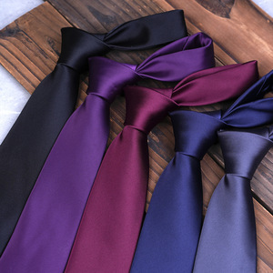 Trajes masculinos Accesorio Clásico Formal Liso <span class=keywords><strong>Corbata</strong></span> Hombres Casual Color sólido 8cm Poliéster Corbatas anchas - Product Image 2