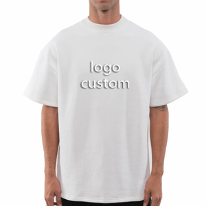 T-shirts Homme Grande Taille Streetwear Imprimé en Relief Coupe Boxy Oversize 100% Coton <span class=keywords><strong>Vintage</strong></span> Grammage Lourd Graphique Personnalisé - Product Image 4