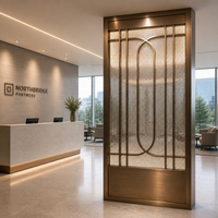 Écran décoratif de luxe en bronze pour hall d'ascenseur, panneau de cloison en filigrane rétroéclairé, taille personnalisée