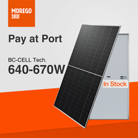 Paneles Solares MoregoSolar con Tecnología BC-Cell, Vidrio Único, 670W 665W 660W 650W 645W 640W, Precio para Proyectos Fotovoltaicos Comerciales e Industriales