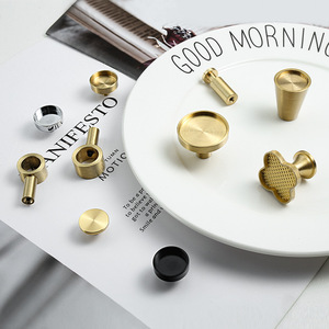 Brass <b>Cabinet</b> Handle <b>Knobs</b> Minimalist Design <b>Gold</b> Wardrobe Drawer Pulls Novelty Shape Durable Furniture Hardware - Product Image 1