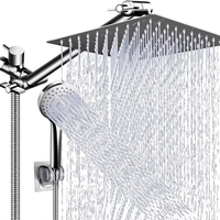 Pomme de douche à pluie en acier inoxydable à poignée unique, modes de pulvérisation d'eau à main, haute pression, accessoires de salle de bain combinés pour utilisation hôtelière