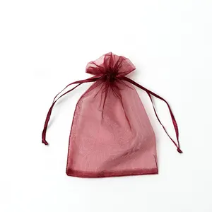 Bolsas de organza blancas con logotipo personalizado, pequeña bolsa de regalo para fiestas/bodas/bolsas de joyería