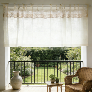 <span class=keywords><strong>Rideau</strong></span> <span class=keywords><strong>court</strong></span> en dentelle de style simple, portable et facile à installer, idéal <span class=keywords><strong>pour</strong></span> salon, chambre à coucher, petite fenêtre - Product Image 5