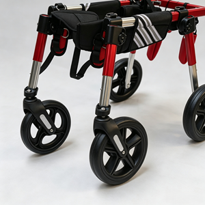 Fauteuil roulant <span class=keywords><strong>pour</strong></span> <span class=keywords><strong>chien</strong></span> à 4 roues <span class=keywords><strong>pour</strong></span> chiens handicapés aux pattes avant, <span class=keywords><strong>chariot</strong></span> de mobilité <span class=keywords><strong>pour</strong></span> animaux de compagnie avec support complet et rotation à 360° <span class=keywords><strong>pour</strong></span> chiens paralysés ou blessés - Product Image 4