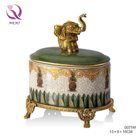 Laiton classique avec porcelaine main Art ovale boîte à bijoux chambre commode boîte de rangement pour fille enfants autre décoration de la maison