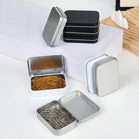 Caja de Almacenamiento Pequeña de Hojalata de Una Pieza con Tapa Abatible para Collares, Accesorios, Alimentos, Dulces, Chocolate, Memorias USB, Anillos, Pendientes
