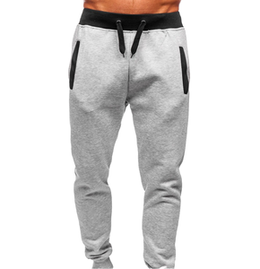 Pantalon de jogging sport pour homme, uni, taille haute, style droit, en toile, devant plat, séchage rapide, respirant - Product Image 4