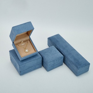 Custom Square & Rectangle Microfiber Satin Lined Jewelry <b>Gift</b> <b>Box</b> for Pendant <b>Earrings</b> Rings Packaging - Product Image 1