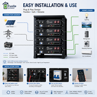 Système de batterie solaire LiFePO4 monté sur rack, 6000 cycles, boîtes de batterie sur rack pour stockage d'énergie résidentiel avec protection BMS