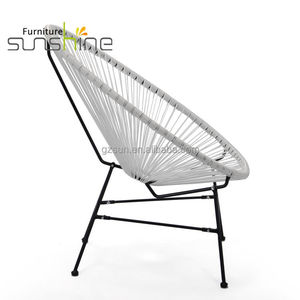 Chaise de salon en rotin moderne, tissage ovale, mobilier d'extérieur - Product Image 4