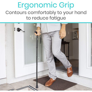Canne de marche pliante en alliage d'aluminium, poignée antidérapante, béquille pour personnes âgées, support de randonnée portable C Z504 - Product Image 4