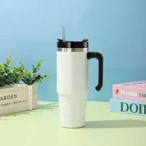 30oz Stainless Steel Insulated Car <b>Tumbler</b> Vacuum Travel Mug <b>With</b> Handle <b>Straw</b> Lid Leakproof Outdoor <b>Cup</b> - Product Image 3