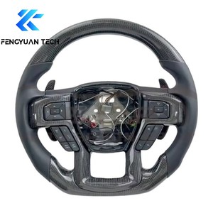 พวงมาลัยรถยนต์คาร์บอนไฟเบอร์อัลคันทาร่าแบบฟอร์จ พร้อมระบบทำความร้อน สำหรับฟอร์ด เรนเจอร์ เอฟ-150 แร็ปเตอร์ เอฟ150 ปี 2015 2016 2017 2018 2019 2020 - Product Image 5